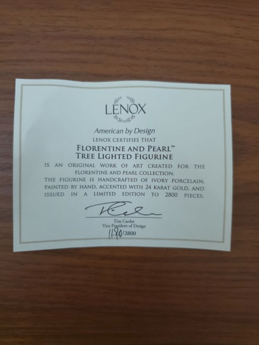 Lenox FLORENTINE & PEARL Lit Porcelain Christmas Tree 24k Gold Accents Box & COA - Picture 6 of 10
